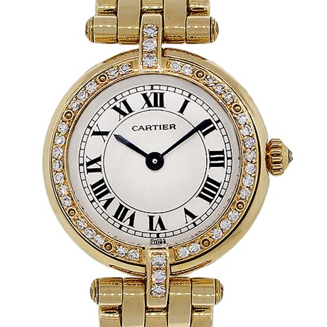 gold diamond cartier watch|cartier 18k gold ladies watches.